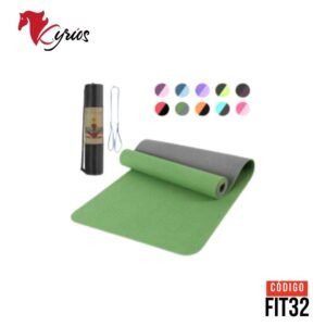 Mat de yoga Bicolor 6 MM de PVC Latex Free Incluye Bolso de Regalo