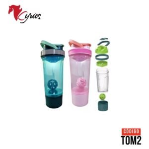 Vaso Mezclador tipo Shaker para proteína o malteadas de 500 ml. con boquilla de fácil acceso