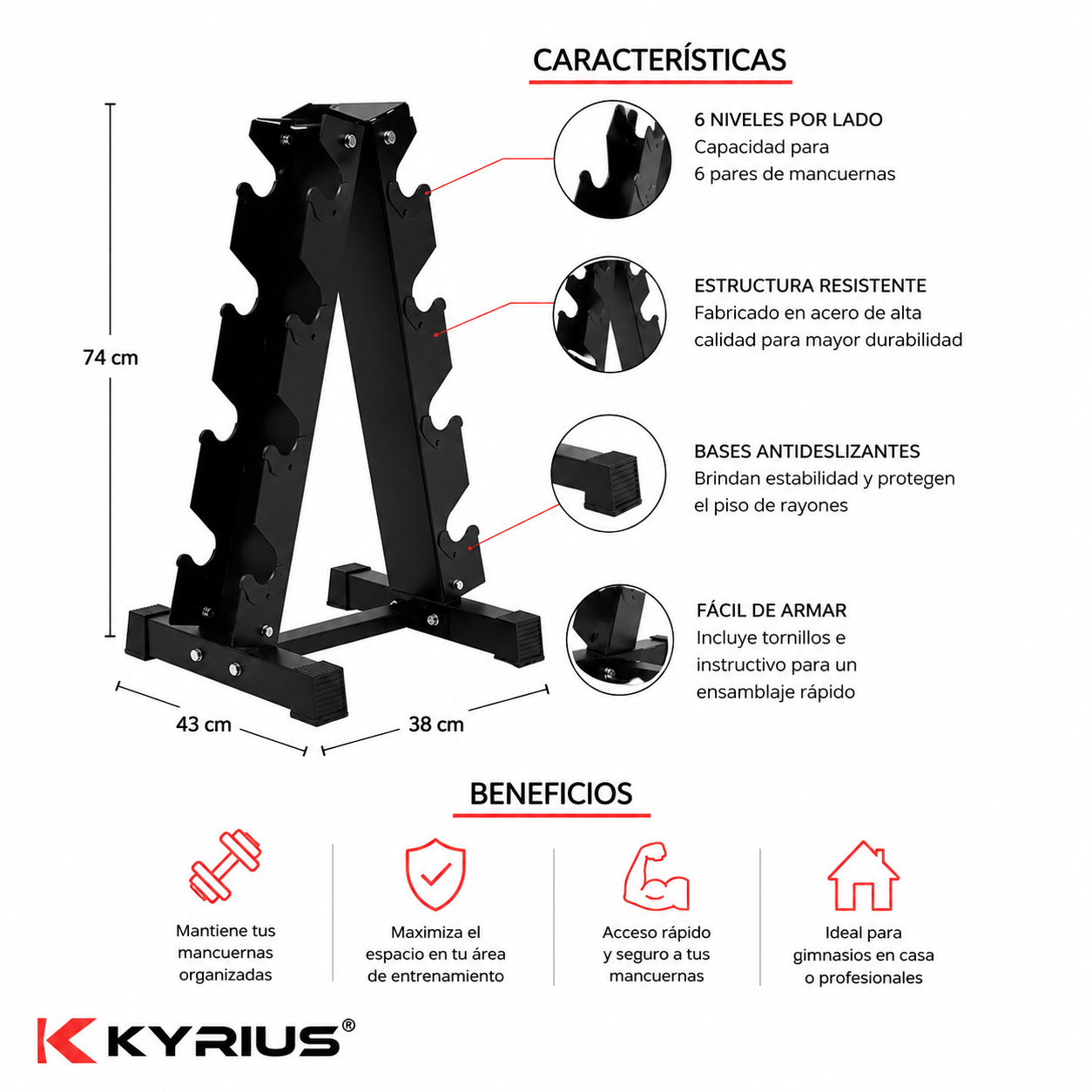 RACK PARA MANCUERNAS DE 10 PARES - Imagen 2