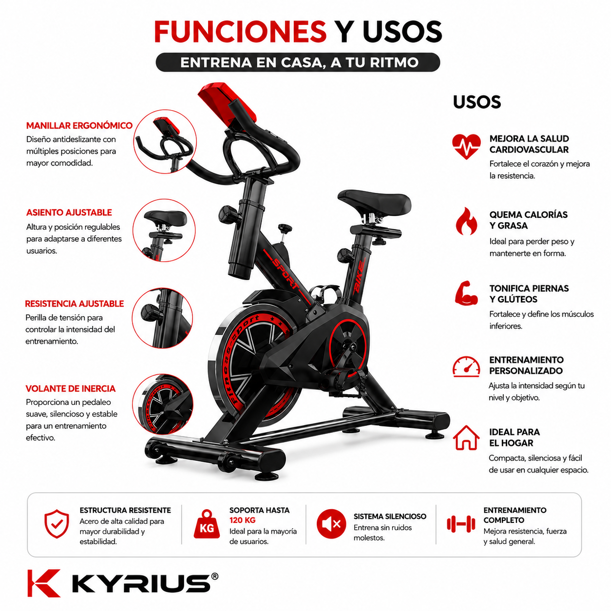 MINI BICICLETA DE ESPINNING - Imagen 3