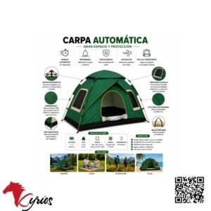 TIENDA DE CAMPAÑA VERDE CON COBERTOR DE 240 CM
