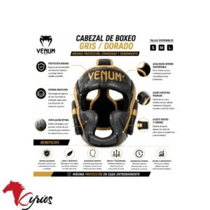 Cabezal de Boxeo Venum Negro con dorado Talla L