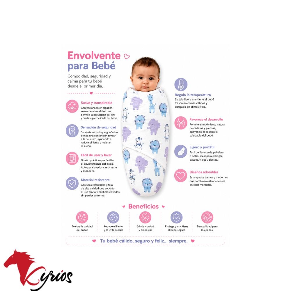 ENVOLVENTE ESTAMPADO PARA BEBE MAS ALMOHADA DE BEBE