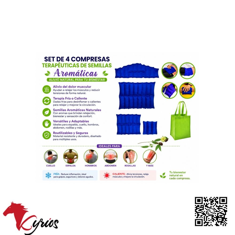 KIT DE 4 COMPRESAS AROMATICAS Y TERAPEUTICAS