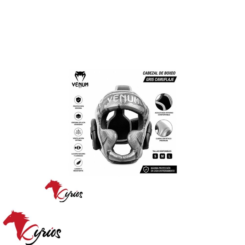 Cabezal de Boxeo Venum Plomo con blanco Talla L - Imagen 4