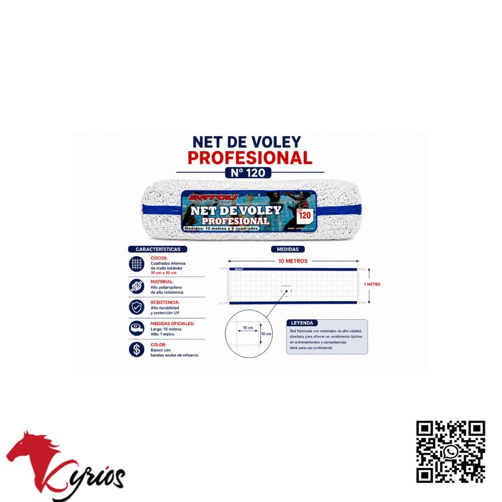 PACK DE NET PROFESIONAL 120 DE VOLEY MAS PELOTA - Imagen 8