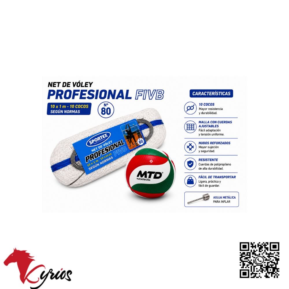 PACK DE NET PROFESIONAL 80 DE VOLEY MAS PELOTA - Imagen 6