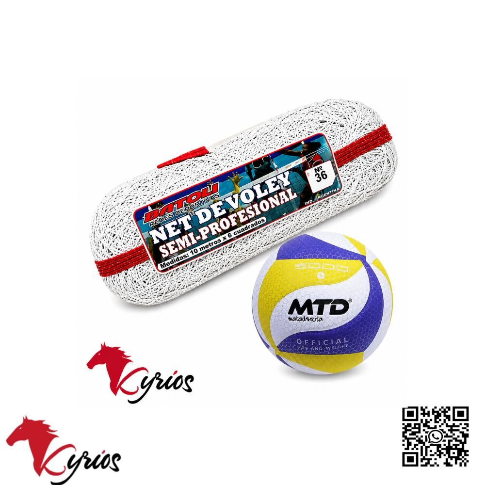 PACK DE NET SEMI PROFESIONAL 36 DE VOLEY MAS PELOTA - Imagen 4