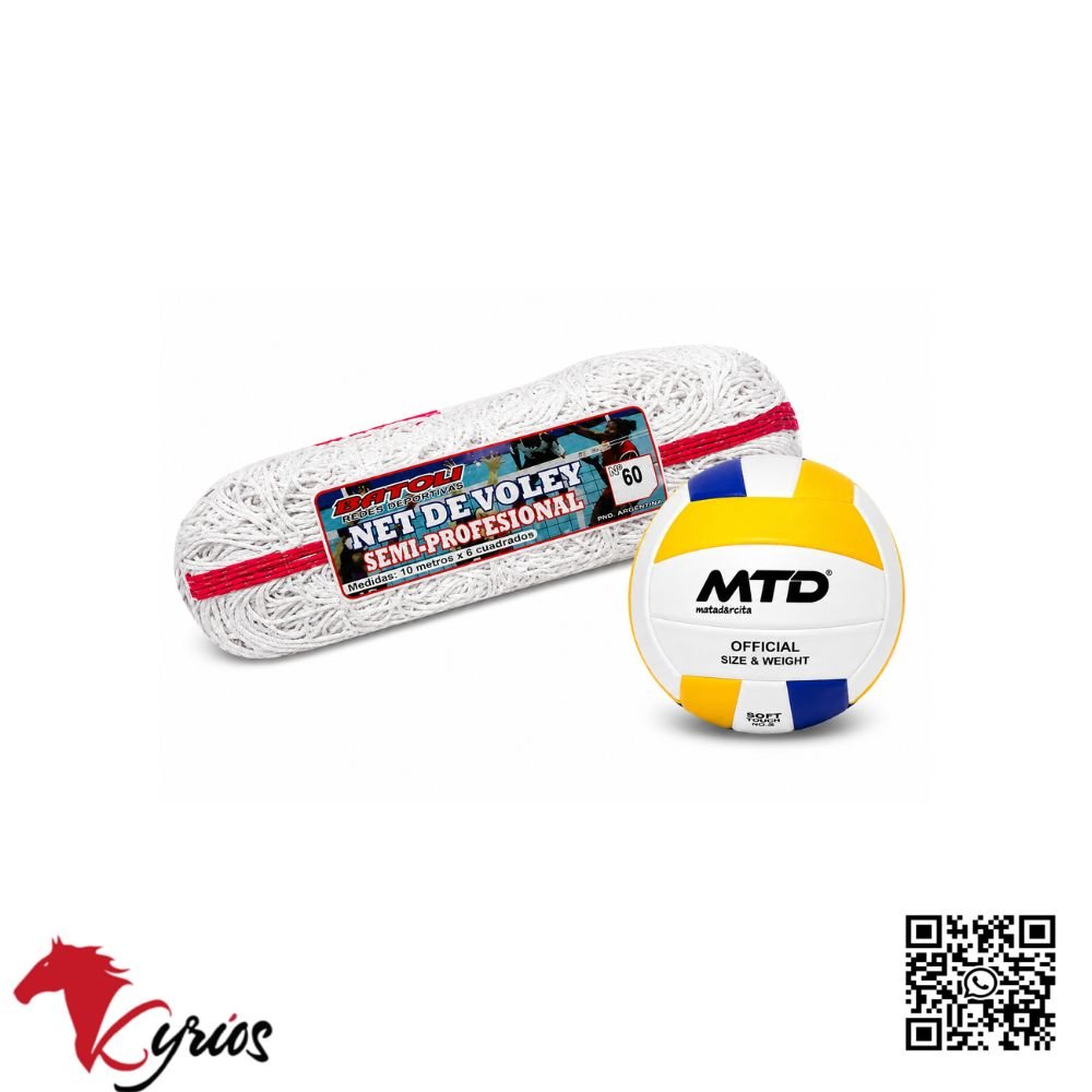 PACK DE NET SEMI PROFESIONAL 60 DE VOLEY MAS PELOTA - Imagen 2