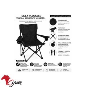 Silla para camping color negro