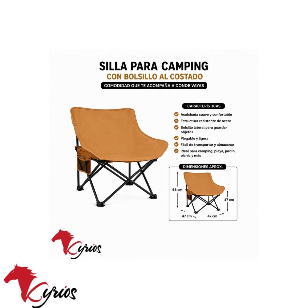 Silla para camping color camel