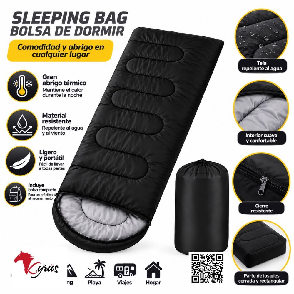 Bolsa De Dormir Color Negro - Imagen 2