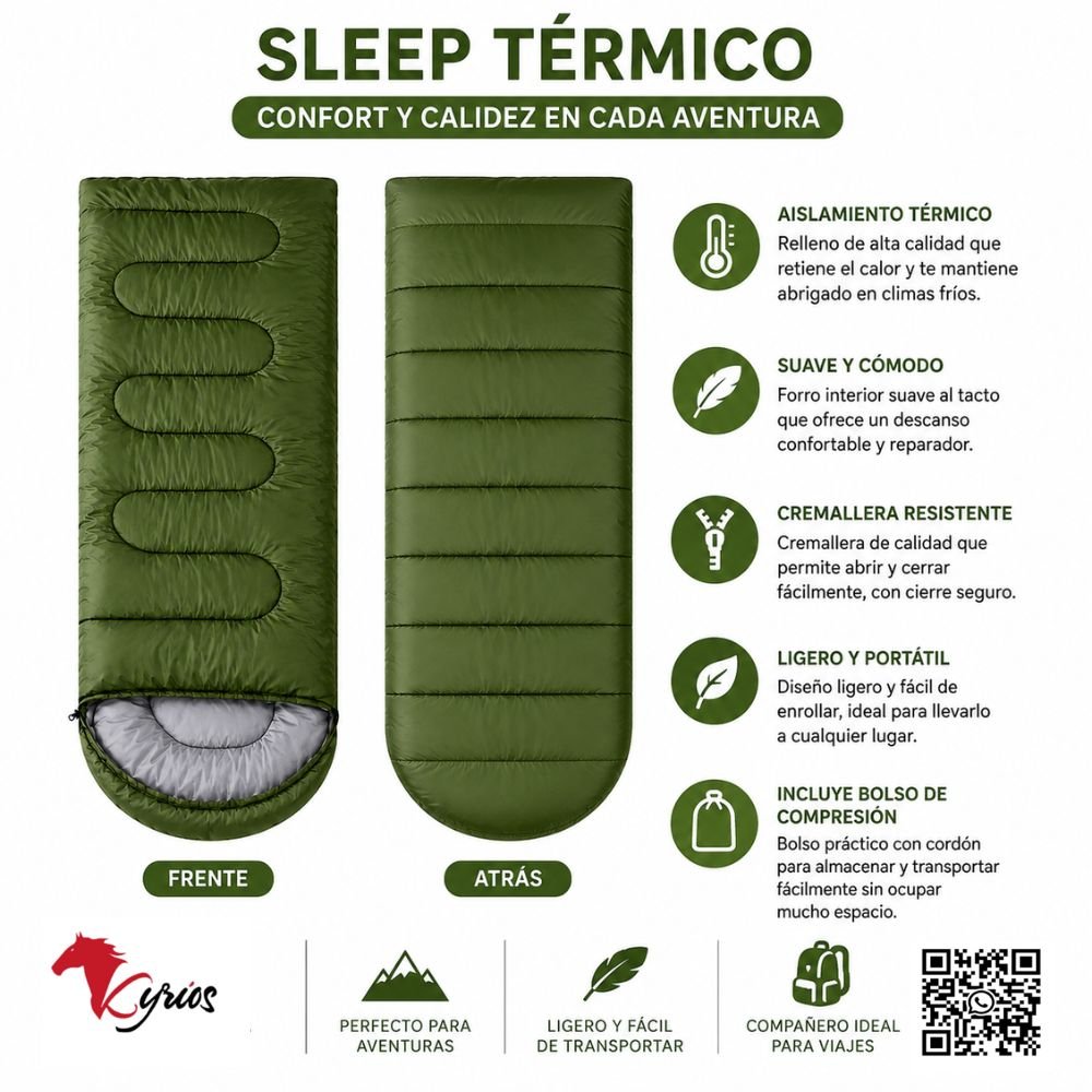 Bolsa De Dormir Verde Militar - Imagen 2