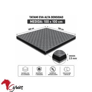 PACK DE 5 PISOS TATAMI DE 1 X 1 METRO DOBLE COLOR PLOMO CON NEGRO
