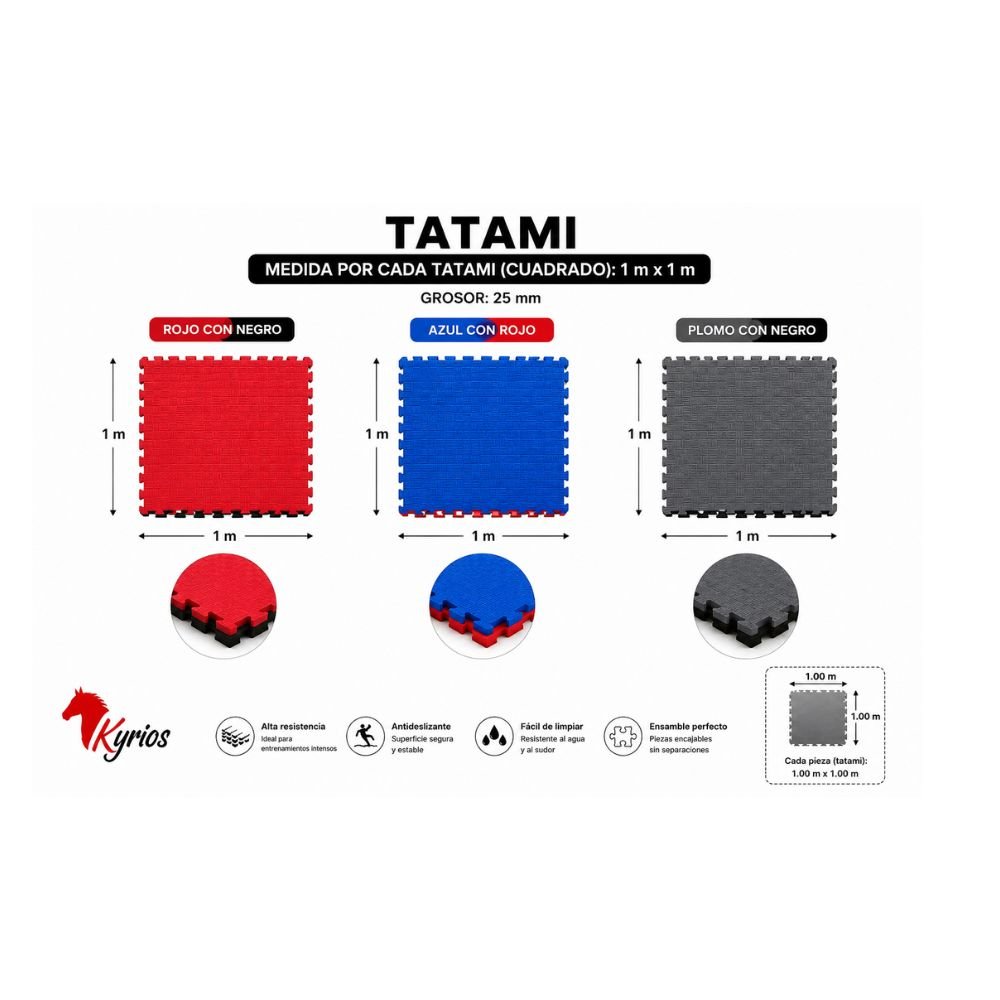 PACK DE 5 PISOS TATAMI DE 1 X 1 METRO ANTIDESLIZANTE - Imagen 6