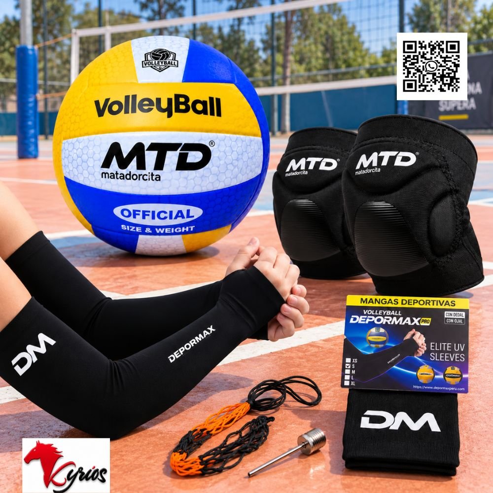 KIT VOLET PELOTA MTD CON MANGAS TALLA S Y PAR DE RODILLERAS TALLA S