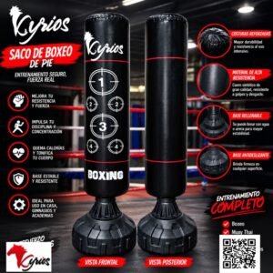 SACO DE BOXEO DE 175 CM NEGRO